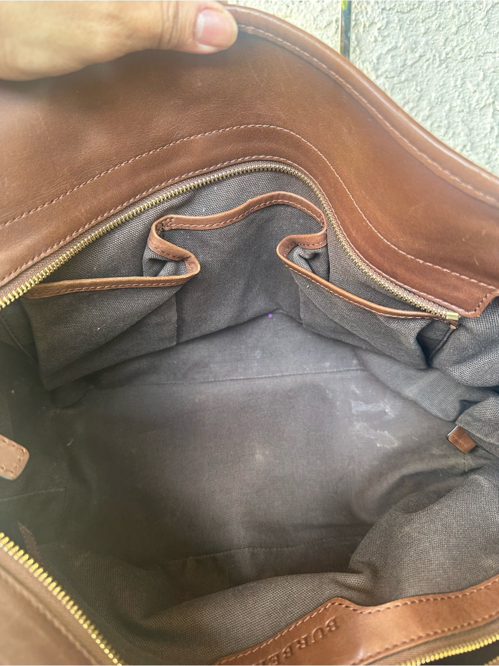 BURBERRY Plaid Leather hand bag - Picture 7 of 14